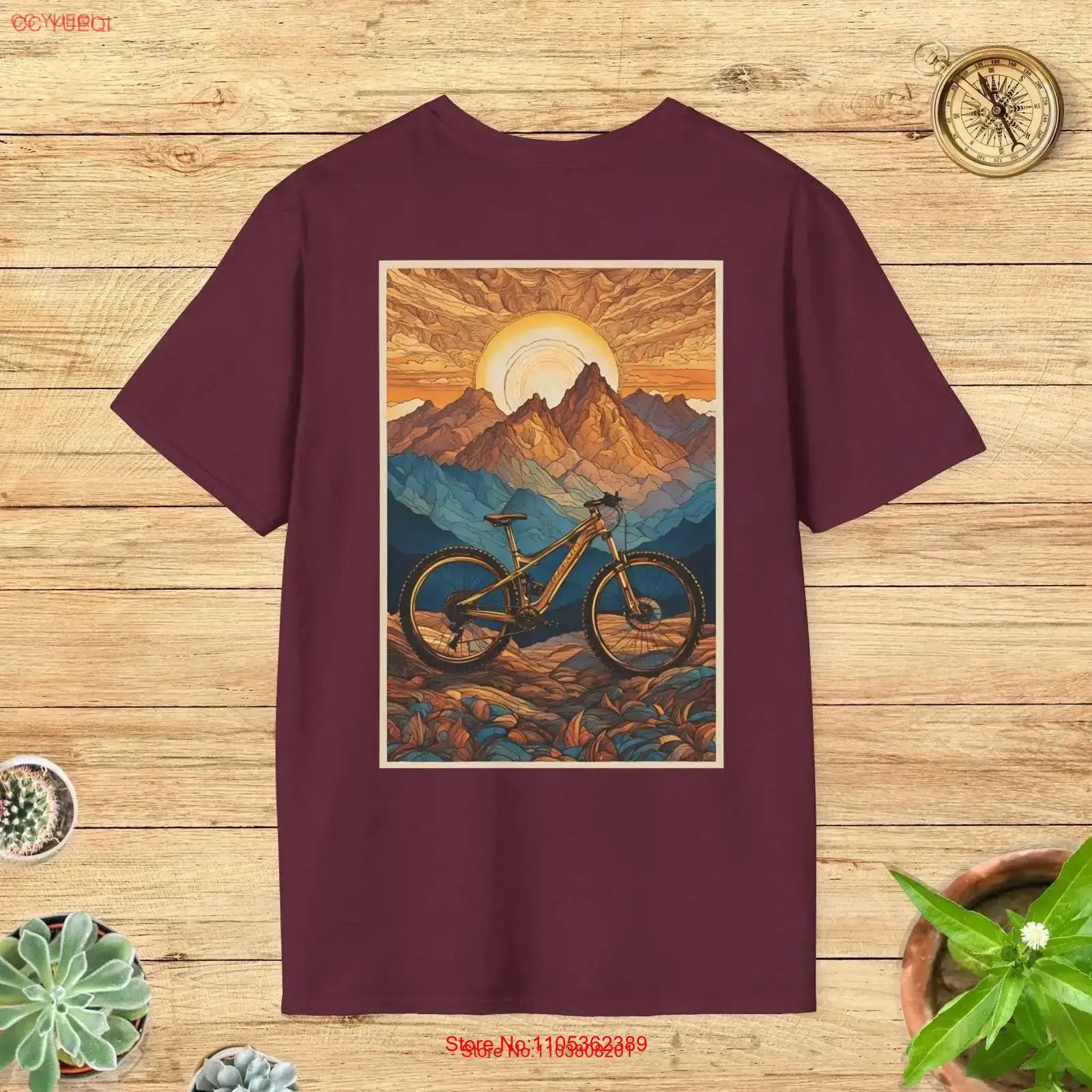 Outdoor Adventure Ideas - Koszulka z grafiką górskiego roweru, kolorowa,