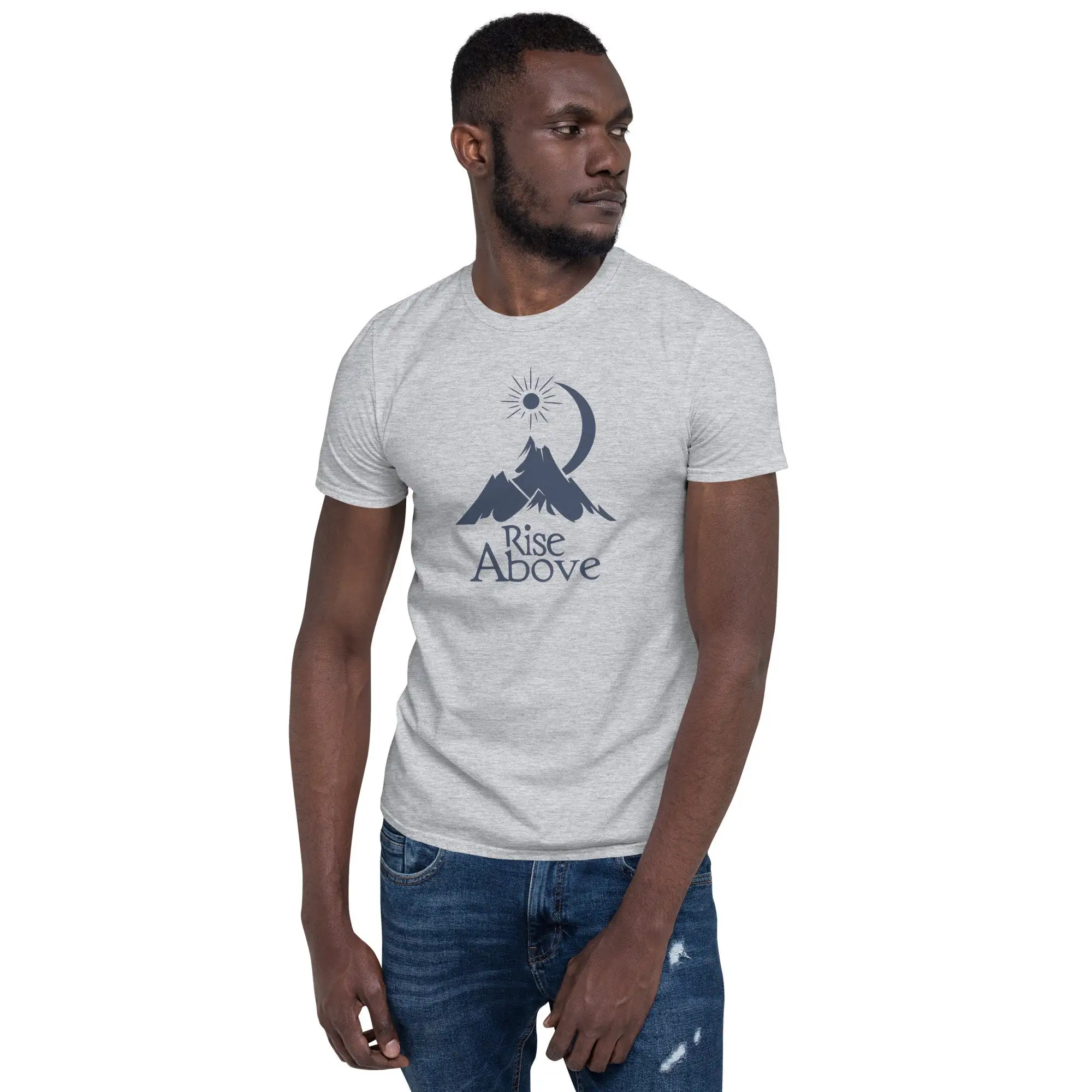 Outdoor Adventure Quotes Short - Koszulka Rise Above Mountain z inspirującym